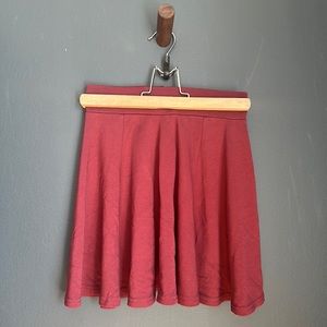 H&M Burgundy Miniskirt with Zipper Detail on Back, Size 2, Gently Worn